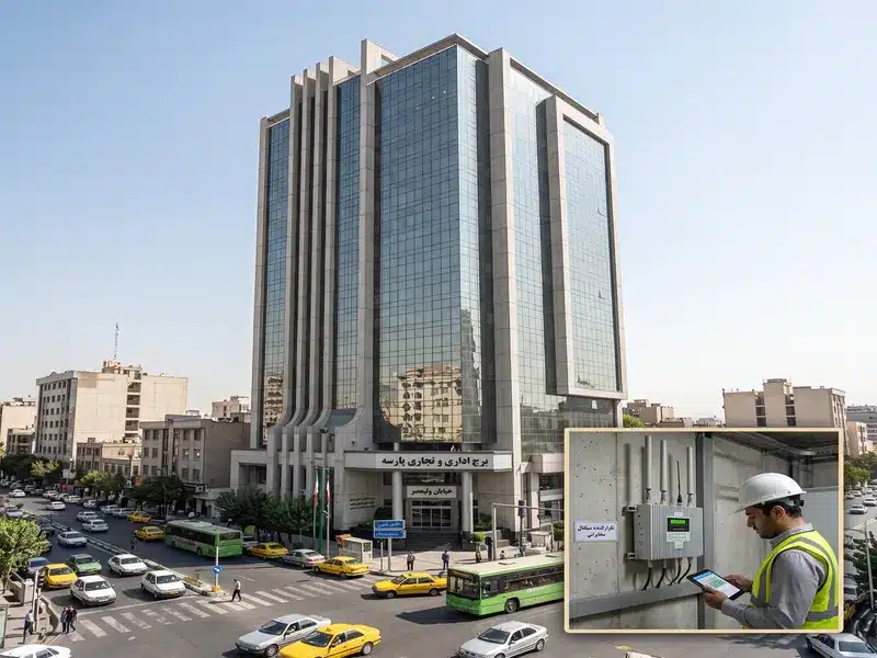 نصب تقویت کننده آنتن موبایل صنعتی ۵ وات در برج تجاری ۲۵ طبقه