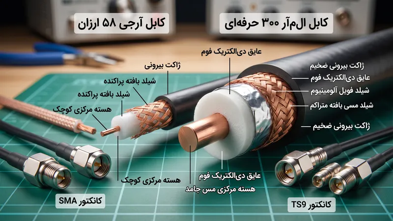 بررسی انواع کابل کواکسیال و کانکتور SMA و TS9 برای آنتن خارجی